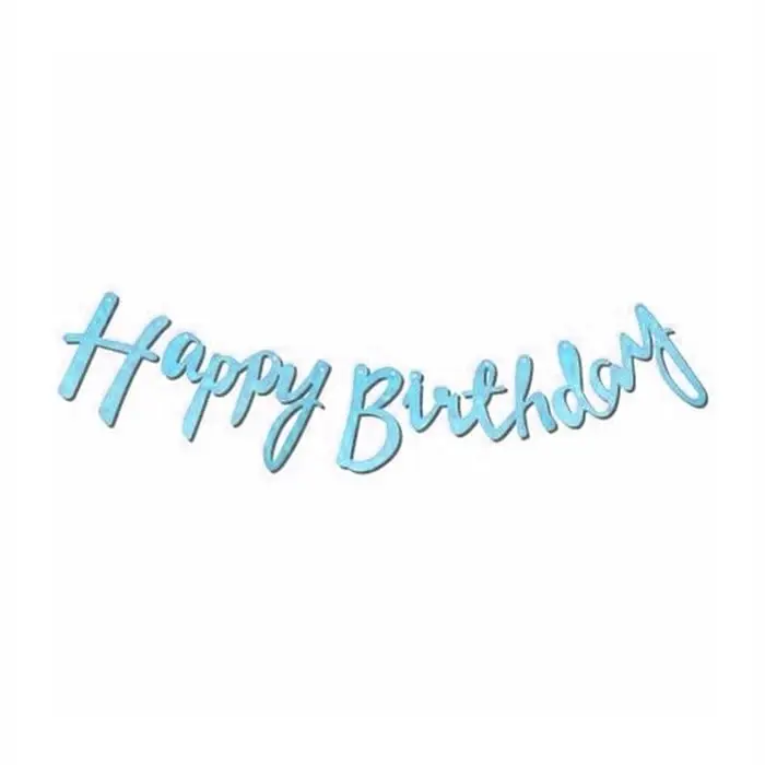 Kaligrafi Banner (Mavi) Happy Birthday - Toptan Parti Malzemesi