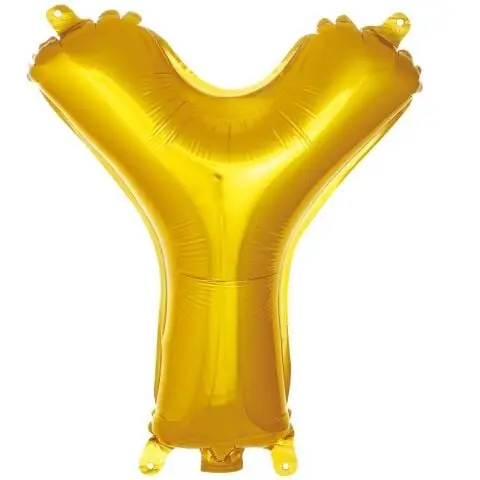 Y- HARF 16 İNC GOLD RENK BALON 36 CM - Toptan Parti Malzemesi