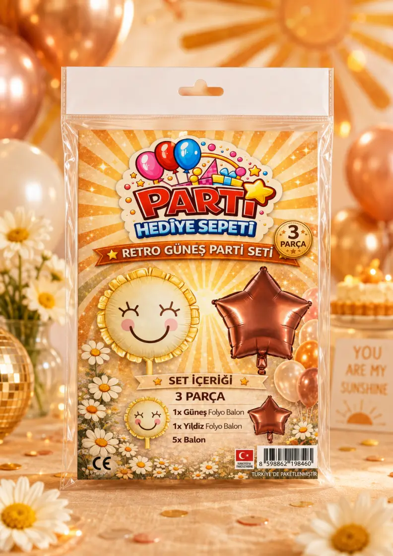 Retro Güneş Mini Parti Seti