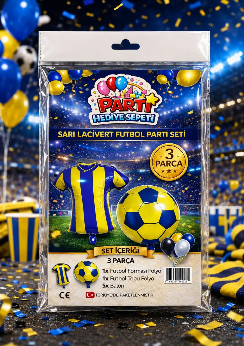 Sarı Lacivert Taraftar Mini Parti Seti - Toptan Parti Malzemesi