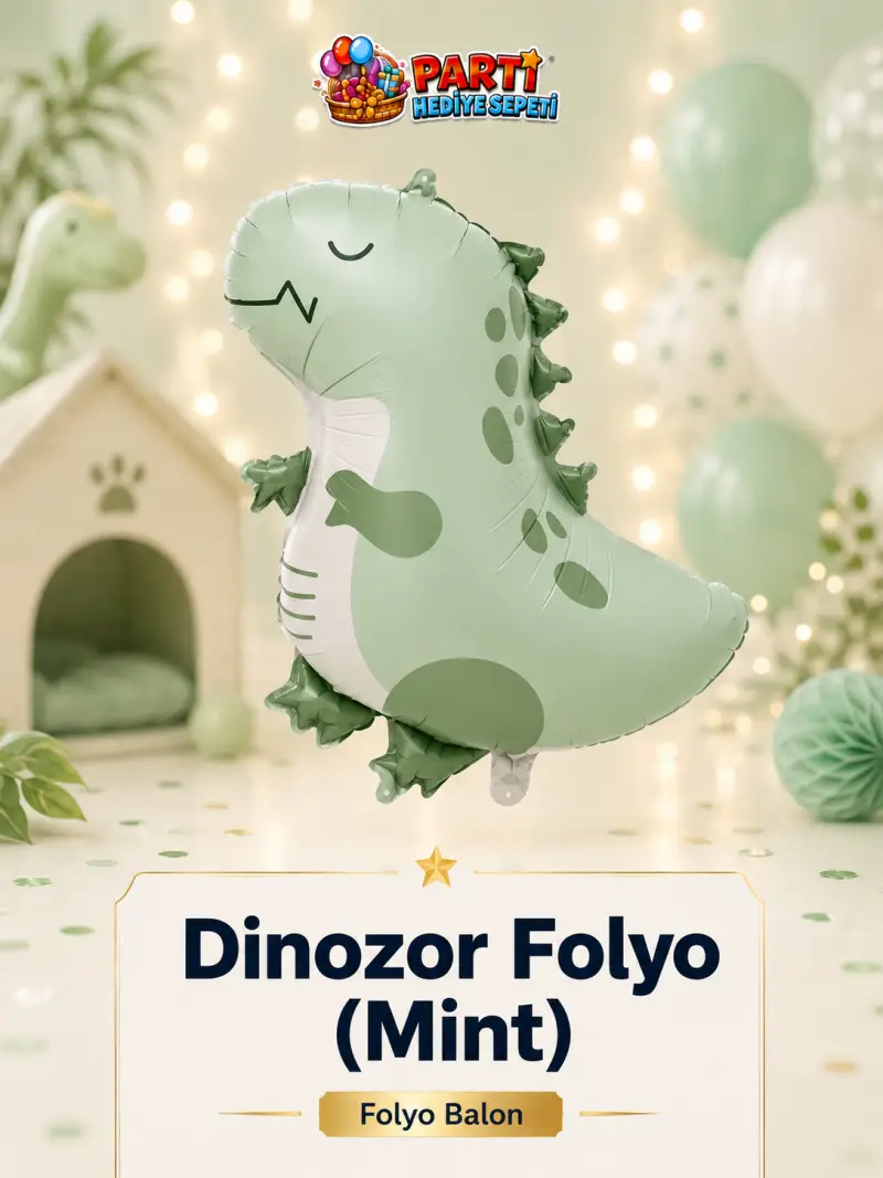 Retro Yeşil Dinazor Folyo