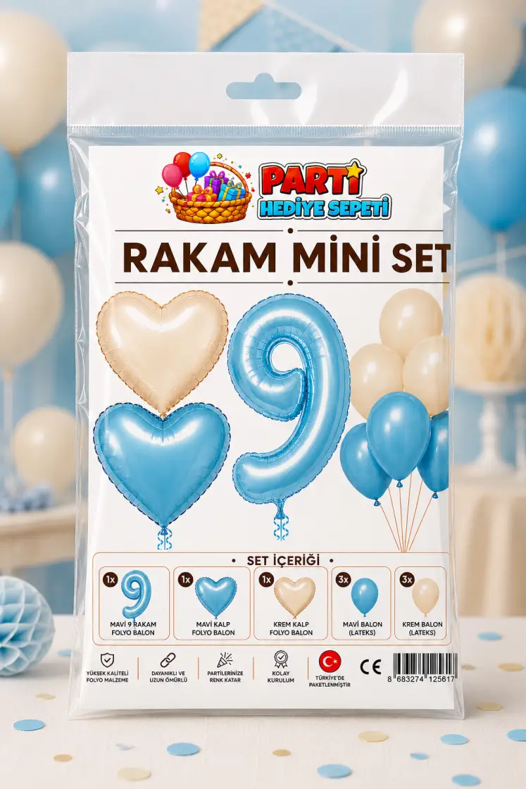 Mavi Rakam Mini Parti Seti (9)