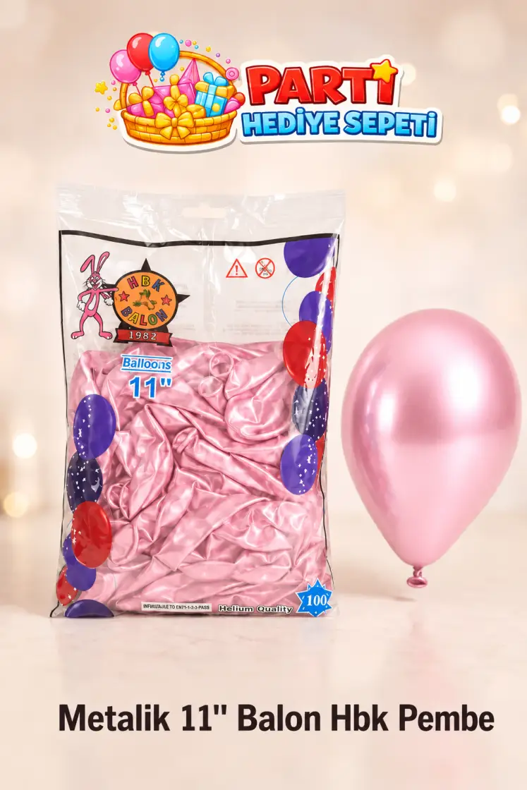 Metalik 11" Pembe Balon (HBK)