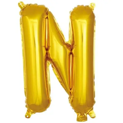 N- HARF 16 İNC GOLD RENK BALON 36 CM - Toptan Parti Malzemesi