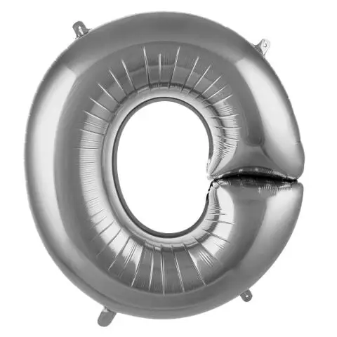 O- HARF 34 İNC GÜMÜŞ RENK BALON 76 CM - Toptan Parti Malzemesi