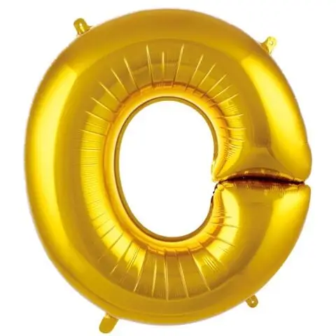 O- HARF 34 İNC GOLD RENK BALON 76 CM - Toptan Parti Malzemesi