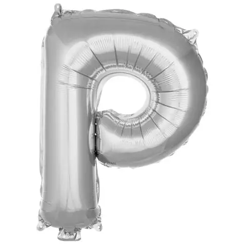 P- HARF 16 İNC GÜMÜŞ RENK BALON 36 CM - Toptan Parti Malzemesi