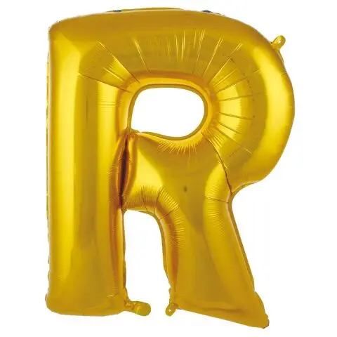 R- HARF 34 İNC GOLD RENK BALON 76 CM - Toptan Parti Malzemesi