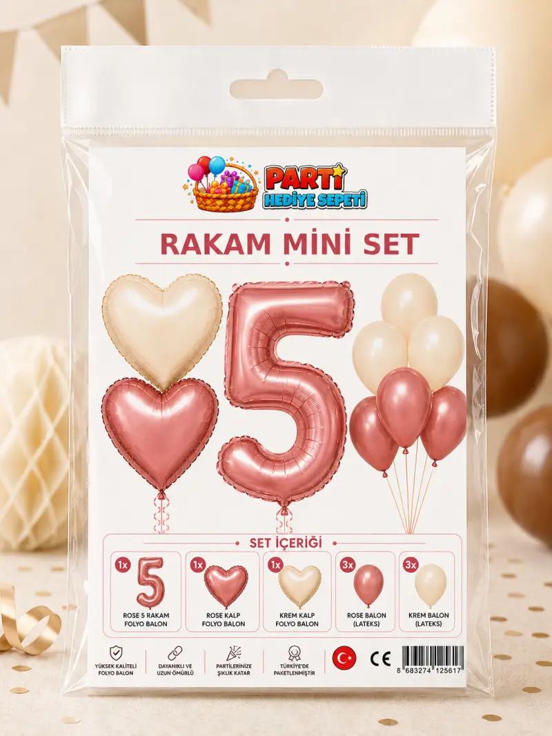 Rosegold Rakam Mini Parti Seti (5)