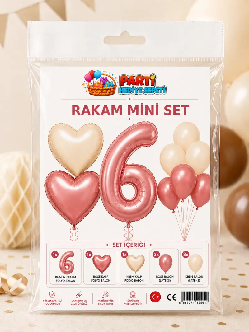 Rosegold Rakam Mini Parti Seti (6)
