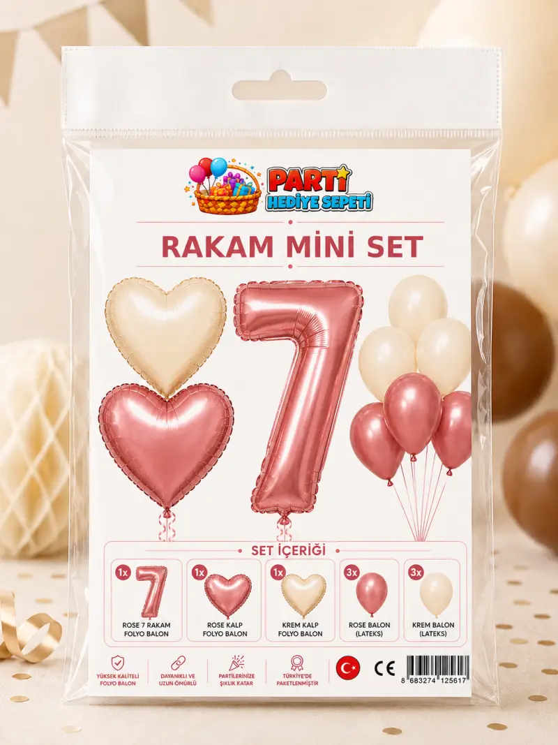 Rosegold Rakam Mini Parti Seti (7)