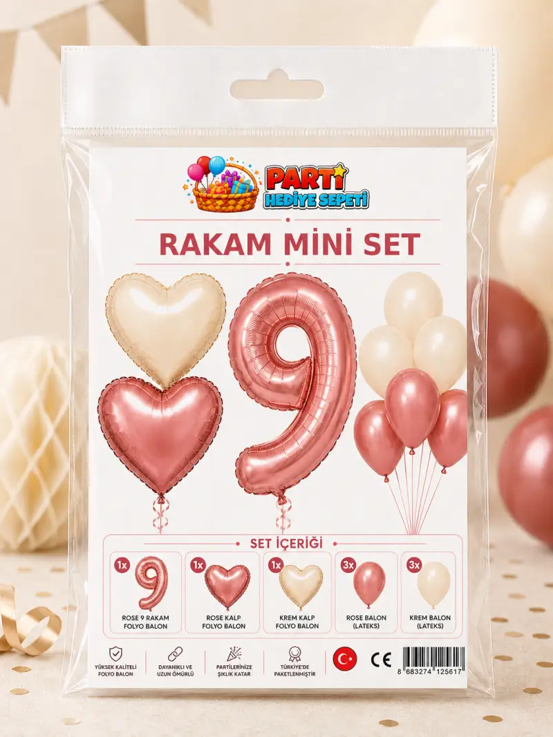 Rosegold Rakam Mini Parti Seti (9)