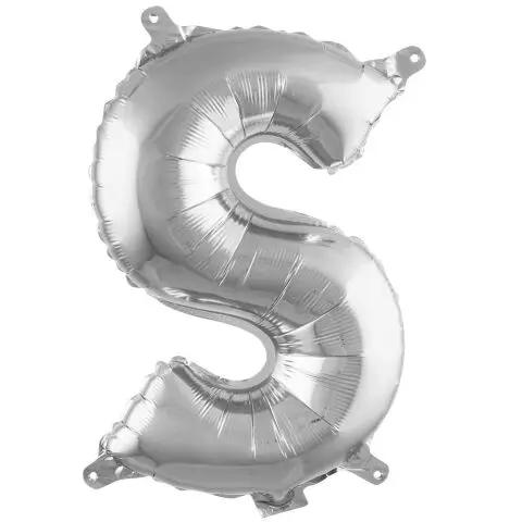 S- HARF 16 İNC GÜMÜŞ RENK BALON 36 CM - Toptan Parti Malzemesi