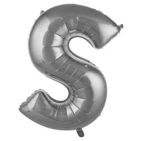 S- HARF 34 İNC GÜMÜŞ RENK BALON 76 CM - Toptan Parti Malzemesi