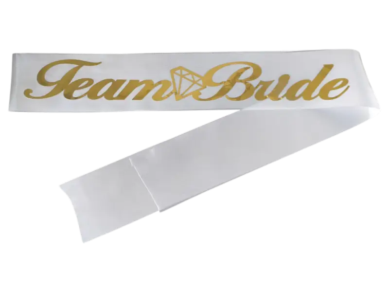 TEAM BRİDE KUŞAK BEYAZ GOLD - Toptan Parti Malzemesi