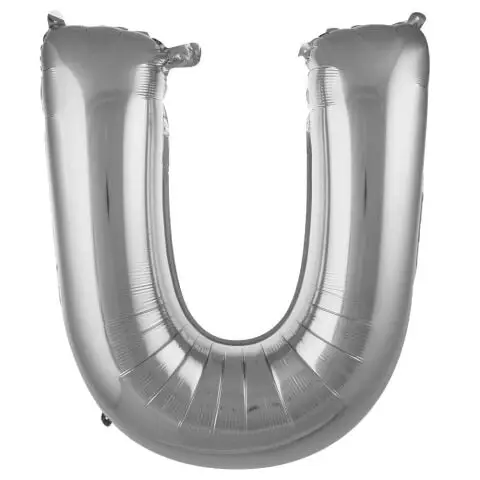 U- HARF 34 İNC GÜMÜŞ RENK BALON 76 CM - Toptan Parti Malzemesi