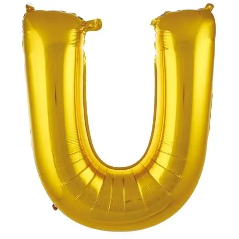 U- HARF 34 İNC GOLD RENK BALON 76 CM - Toptan Parti Malzemesi