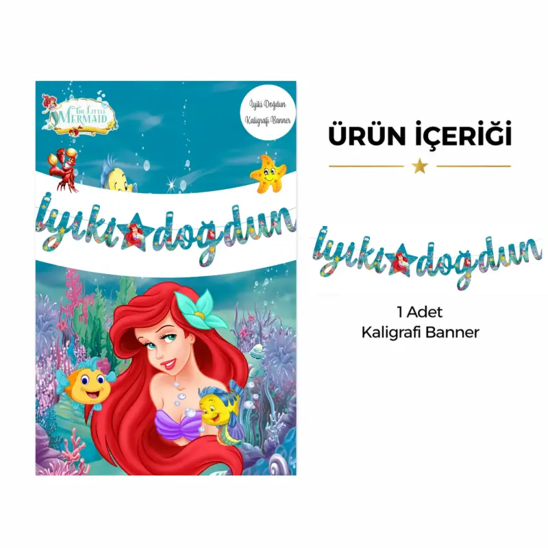 İyi Ki Doğdun Kaligrafi Banner Deniz Kızı