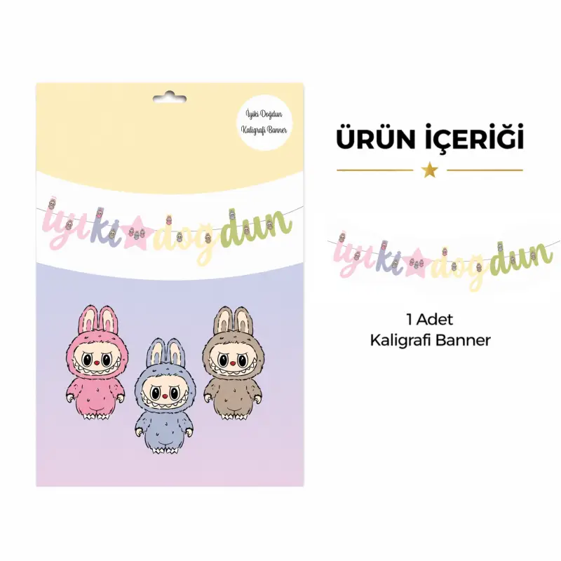 İyi Ki Doğdun Kaligrafi Banner Labubu