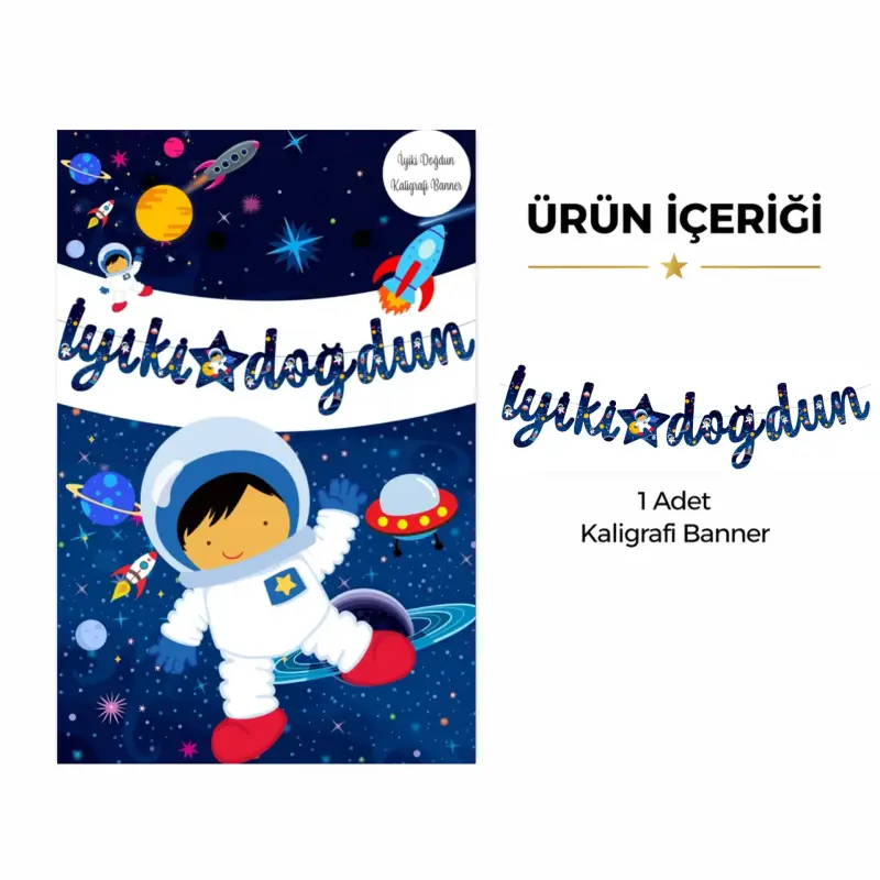 İyi Ki Doğdun Kaligrafi Banner Uzay