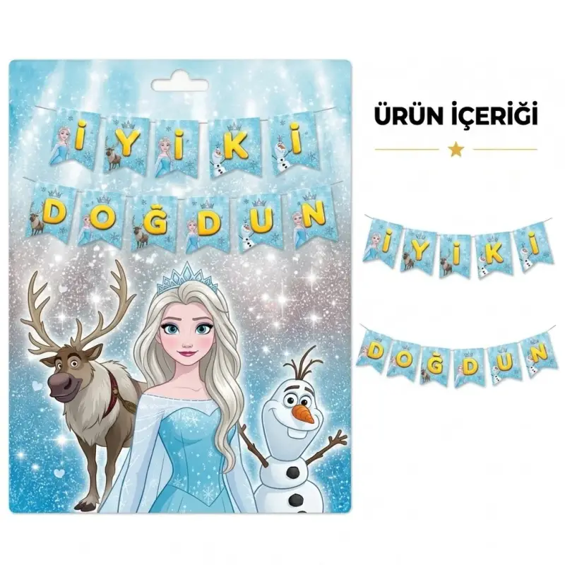 İyi ki Doğdun Zikzak Banner Frozen