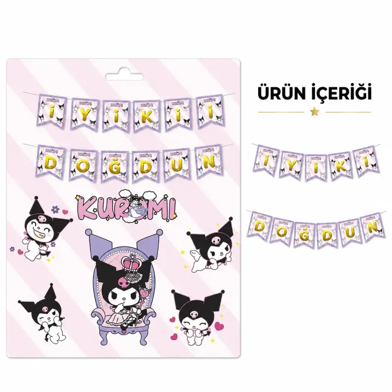 İyi ki Doğdun Zikzak Banner Kuromi