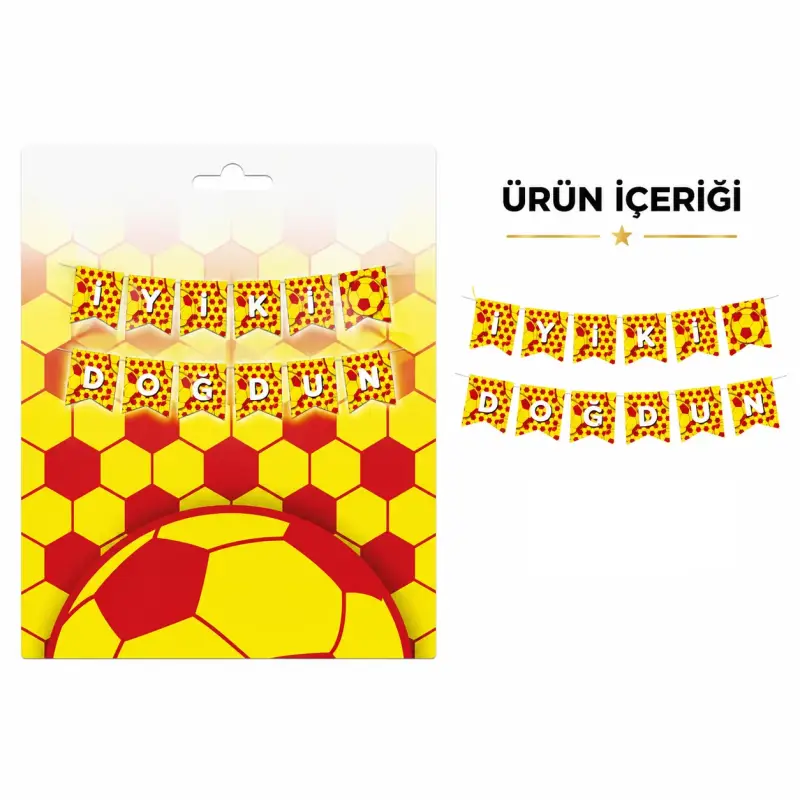İyi ki Doğdun Zikzak Banner Sarı Kırmızı